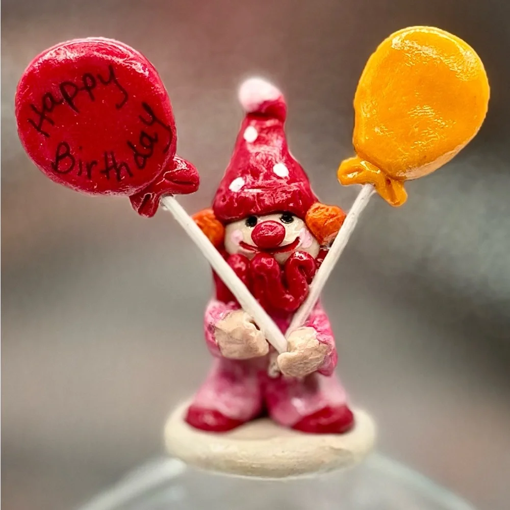 Unique Colorful Clown Figurine cake topper with Balloons